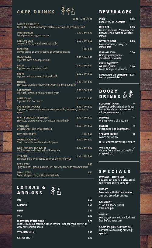 Hickory Breakfast Menu Design Template by MustHaveMenus