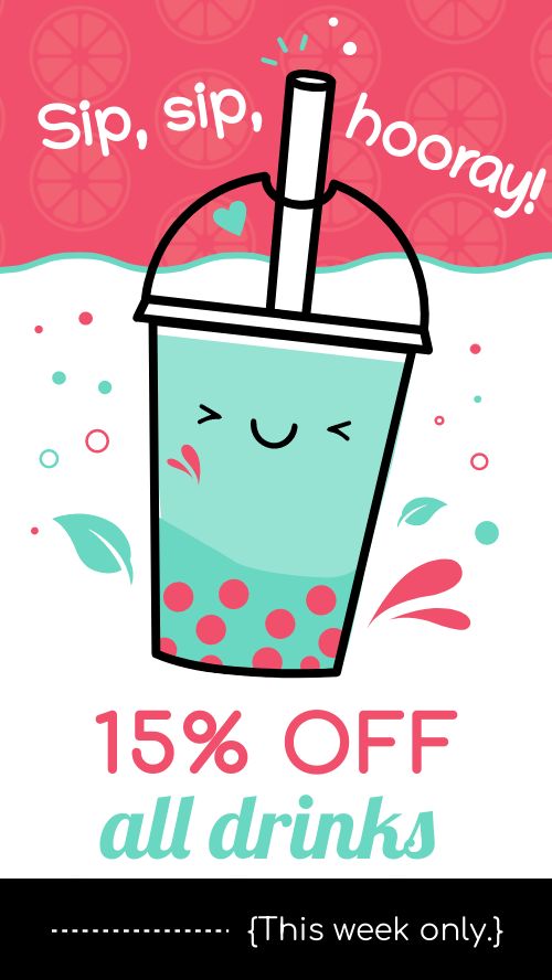 Boba Tea Facebook Story page 1 preview