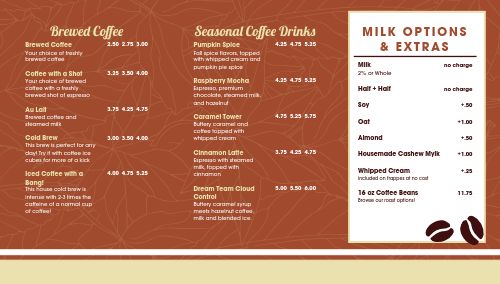 Autumn Coffee Digital Menu Board