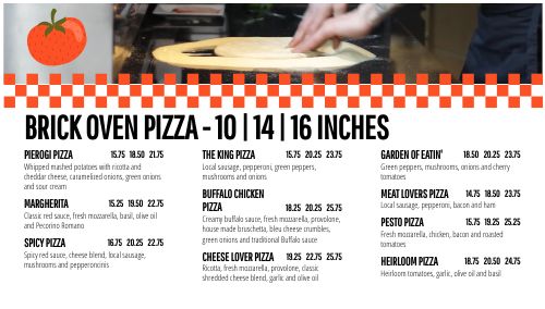 Simply Checkered Pizza Video Menu Board page 1 preview