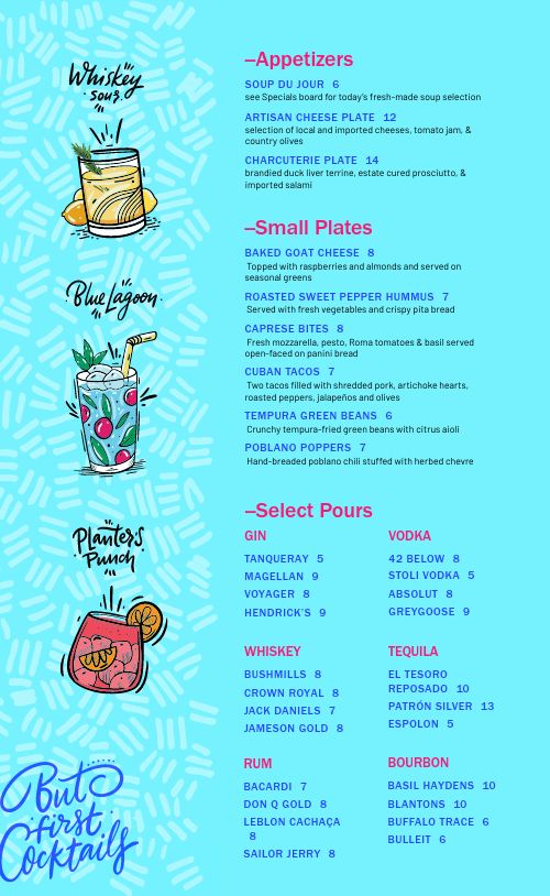 Cyan Cocktail Menu Design Template by MustHaveMenus