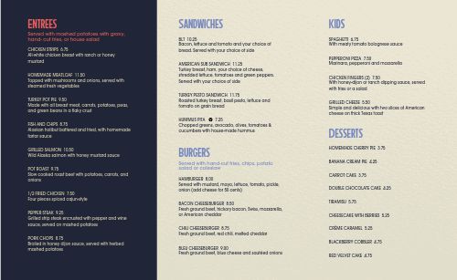 Toast Diner Takeout Menu