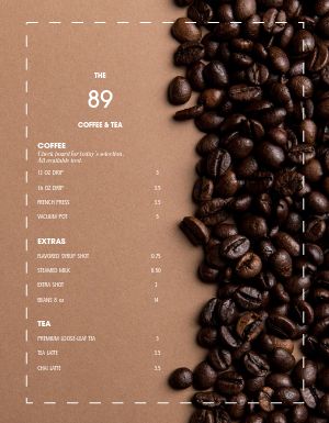 Bold and Brown Coffee Menu