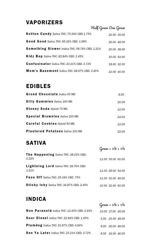 Molecular Dispensary Menu Design Template by MustHaveMenus