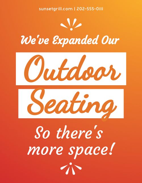 Patio Seating Sign