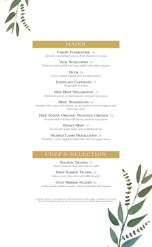 Geometric Gold Fine Dining Menu page 2 preview