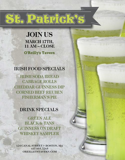 St Pattys Beer Flyer