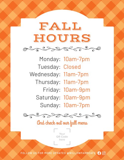 Fall Hours Sign