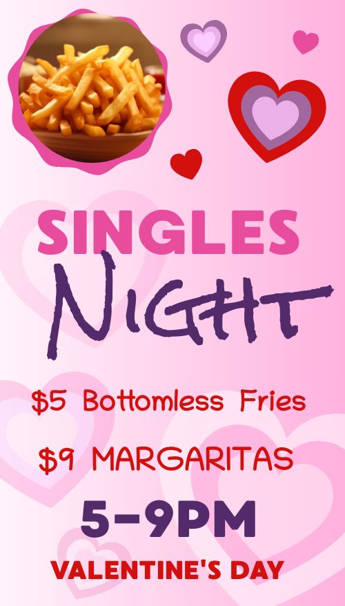 Vertical Valentines Singles Night Digital Sign