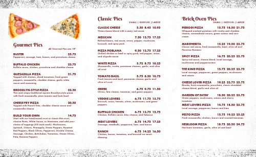 Casual Pizza Takeout Menu page 2 preview