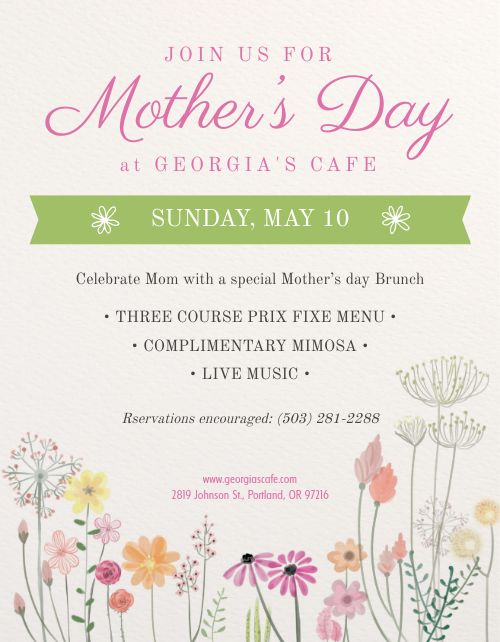 Mothers Day Flowers Flyer