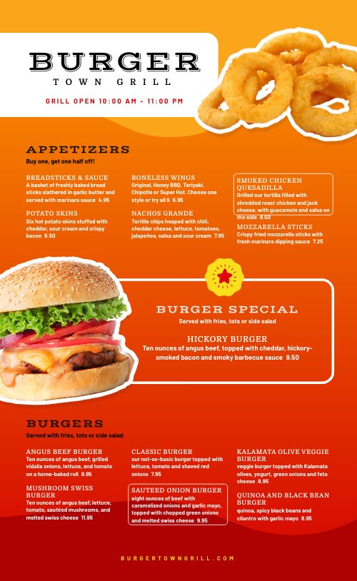 Gradient Burger Menu Design Template By Musthavemenus