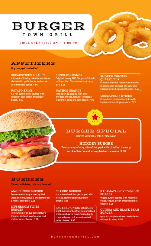 Gradient Burger Menu page 1 preview