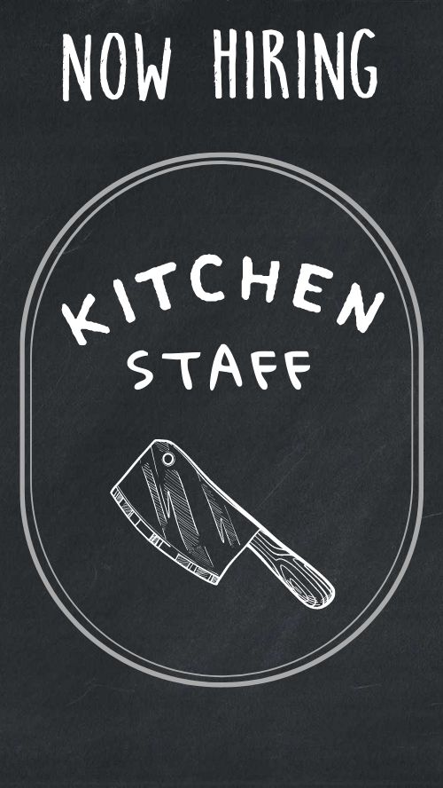 Hiring Kitchen Staff Instagram Story