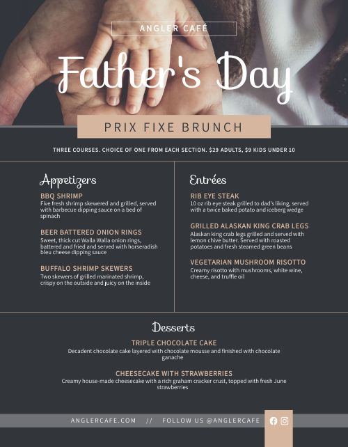 Simple Fathers Day Brunch Menu