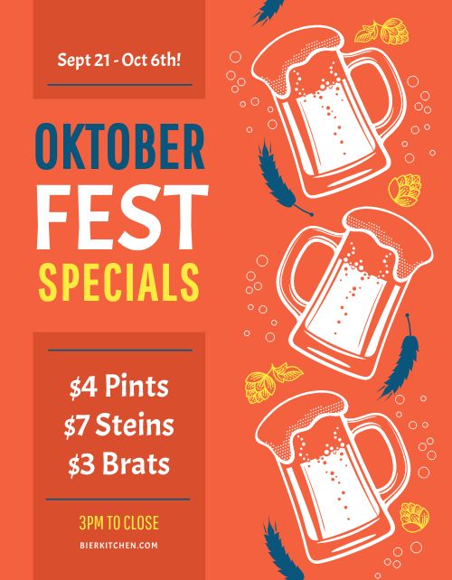 Oktoberfest Beer Specials Flyer page 1 preview