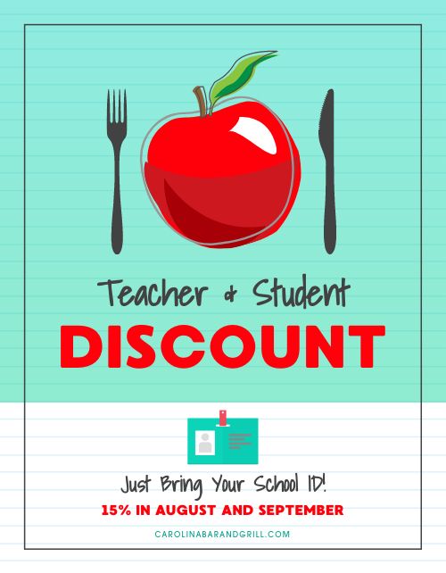 Teacher and Student Discount Flyer