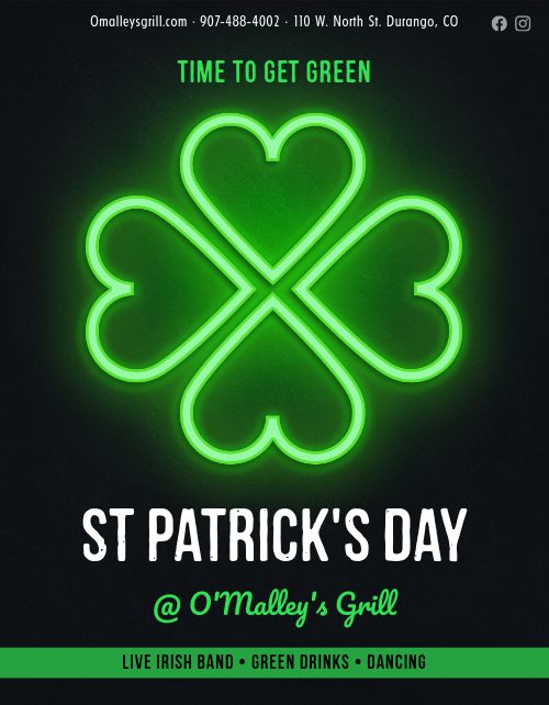 Neon St Patricks Day Flyer