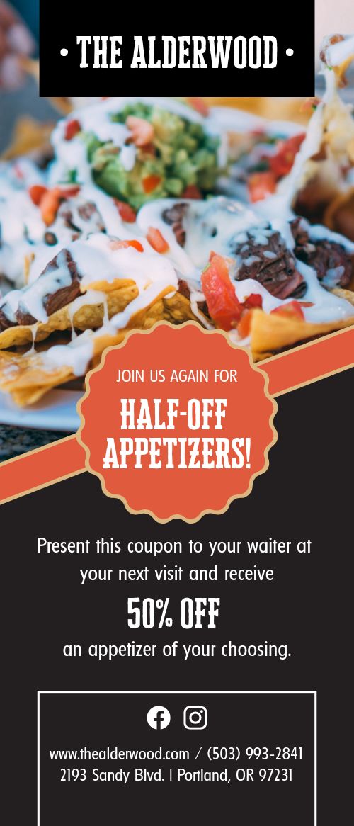 Appetizer Deal Rack Card