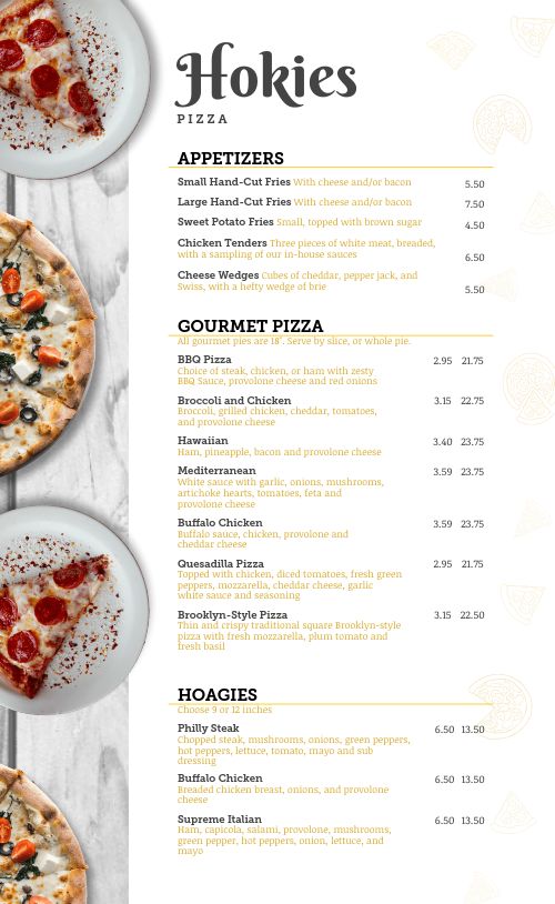 Pizza Cafe Menu Design Template by MustHaveMenus