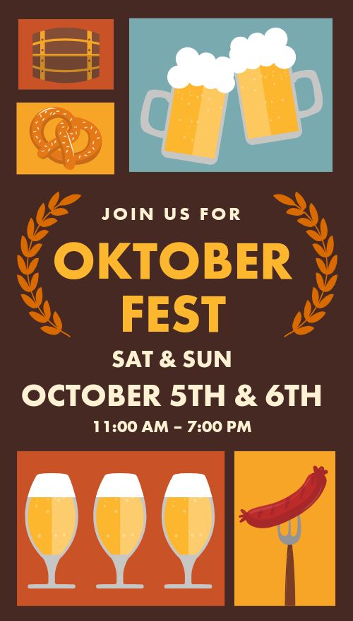 Oktoberfest Celebration Vertical Digital Screen Design