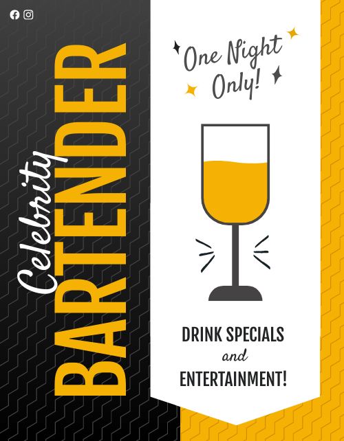 Celebrity Bartender Flyer page 1 preview