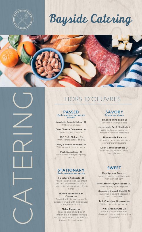 Seafood Catering Menu Design Template by MustHaveMenus