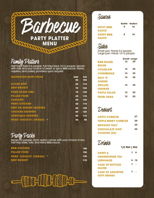 Barbecue Party Platter Menu